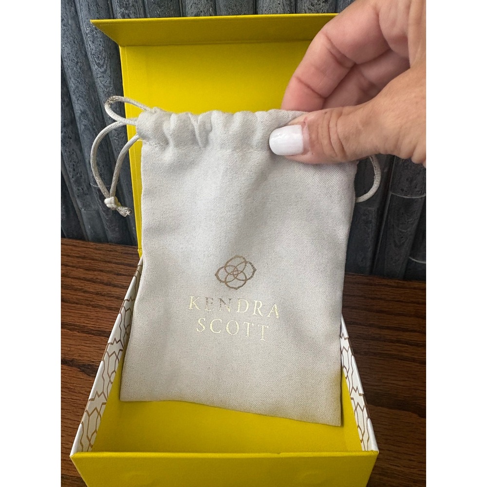 Kendra Scott Purple Stone Elongated Diamond Drop Earrings Silver Tone with Box - Picture 4 of 5